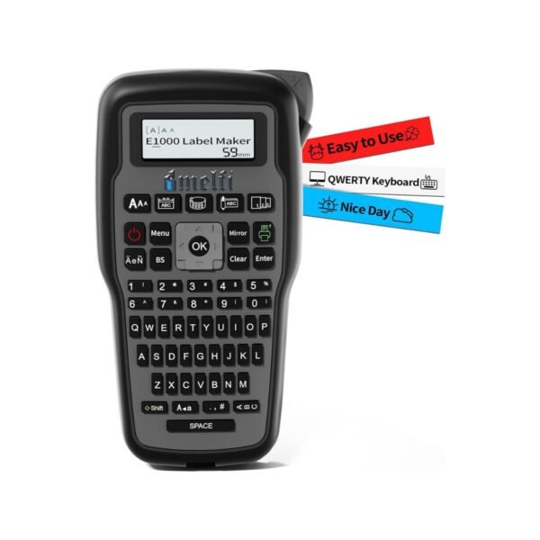 Melfi Handheld Label Maker Machine with Keyboard - Portable Label Maker with QWERTY Keyboard, Industrial Pro Label Printer with Type-C Cable, Easy Labeler for Industrial, Home, Office