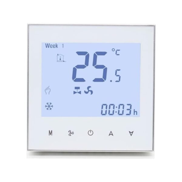 Melfi SQUARE Series WiFi Room AC Smart Thermostat for 0-10VDC Modulating Chiller Water Ac Systems 24VAC With Alexa Google Home IFTTT Support, Compatible for Honeywell T6865, Seimens RDF340 etc