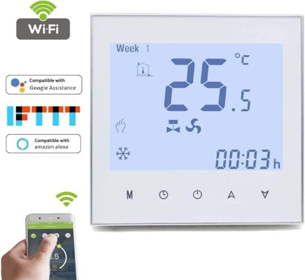 Melfi SQUARE Series WiFi Room AC Smart Thermostat for 0-10VDC Modulating Chiller Water Ac Systems 24VAC With Alexa Google Home IFTTT Support, Compatible for Honeywell T6865, Seimens RDF340 etc - Image 6
