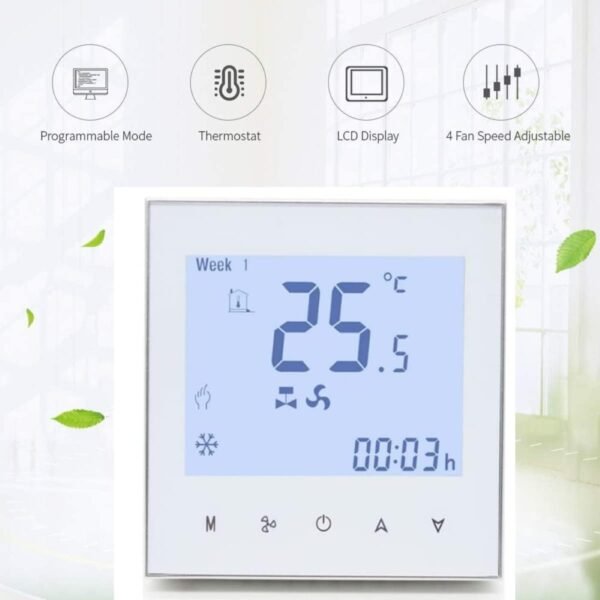 Melfi SQUARE Series WiFi Room AC Smart Thermostat for 0-10VDC Modulating Chiller Water Ac Systems 24VAC With Alexa Google Home IFTTT Support, Compatible for Honeywell T6865, Seimens RDF340 etc - Image 3