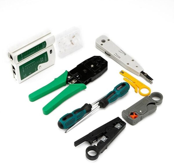 Melfi™ 9 In 1 Professional Network Installation & Wiring Maintenance Repair Tool Kit. Remote LED Continuity Test Box, Screwdrivers, Cutters & Strippers,Crimper & Krone Punch Down Tool in a Zipper Case - Image 9