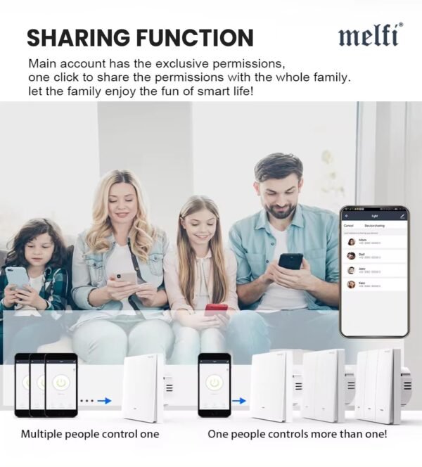 Melfi Smart Home WiFi Switch, With/Without Neutral, Multi-Control, Indicator Light, Relay Status & Backlight, Convenient Home Automation Control Compatible with Alexa, Google Home - Image 4