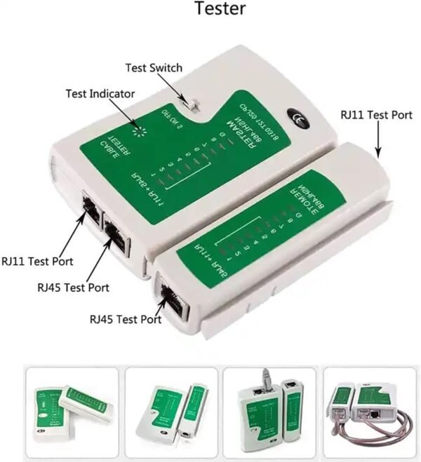 Melfi™ 9 In 1 Professional Network Installation & Wiring Maintenance Repair Tool Kit. Remote LED Continuity Test Box, Screwdrivers, Cutters & Strippers,Crimper & Krone Punch Down Tool in a Zipper Case - Image 7