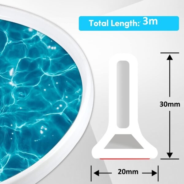 Poaker Silicone Floor Water Barrier, Waterproof Self-adhesive Bathroom Floor Seal Shower Dam Prevents Overflow of Water, Sink Edging Seal Strip, Wet & Dry Separation - Image 7