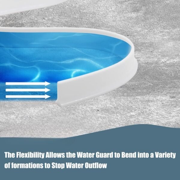 Poaker Silicone Floor Water Barrier, Waterproof Self-adhesive Bathroom Floor Seal Shower Dam Prevents Overflow of Water, Sink Edging Seal Strip, Wet & Dry Separation - Image 4