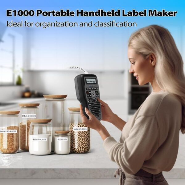 Melfi Handheld Label Maker Machine with Keyboard - Portable Label Maker with QWERTY Keyboard, Industrial Pro Label Printer with Type-C Cable, Easy Labeler for Industrial, Home, Office - Image 2