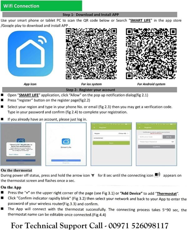 Melfi SQUARE Series WiFi Room AC Smart Thermostat for 0-10VDC Modulating Chiller Water Ac Systems 24VAC With Alexa Google Home IFTTT Support, Compatible for Honeywell T6865, Seimens RDF340 etc - Image 2