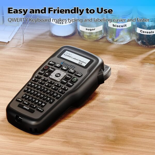 Melfi Handheld Label Maker Machine with Keyboard - Portable Label Maker with QWERTY Keyboard, Industrial Pro Label Printer with Type-C Cable, Easy Labeler for Industrial, Home, Office - Image 5