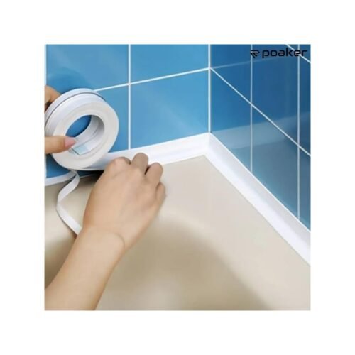 Poaker Waterproof Caulk Strip Tape Self Adhesive 3.8CM x 3M | Wall Sink Edge Gap Sticker, Prevents Moisture & Mold, Caulking Sealing Tape, For Bathtub, Bathroom | Beautiful Edge Finish For Toilets