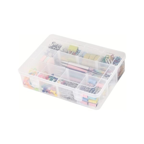 Royal Apex 12 Grids PVC Compartment Container, Bead Storage Organizer Box Case with Adjustable & Removable Dividers for Jewelry Craft Tackles Tools, Screw Etc. (ONLY BOX)