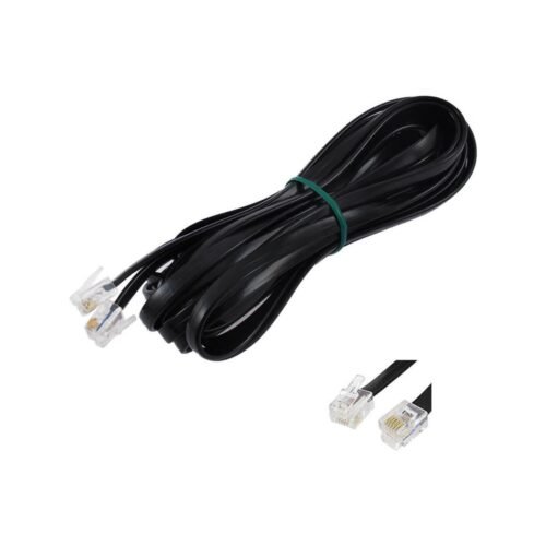 Melfi USA/USA Type Phone Cord Telephone Line Extension Cord Cable Wire Male to Male 5-Meter with 4 Core Cable Black…
