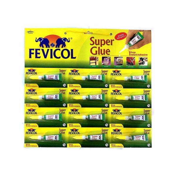 Fevicol Super Glue 1 Drop Instant Adhesive, 3g x 12 Nos