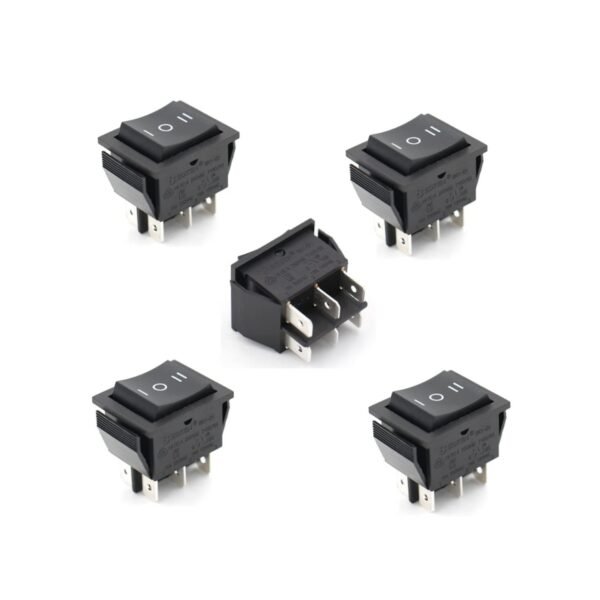 Royal Apex 6 Pins 3 Position Black Rocker Type Switch On Off On (5)