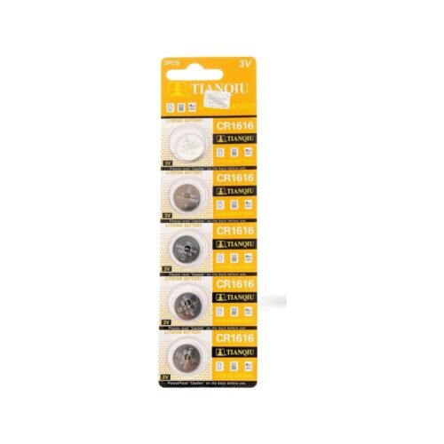 Tianqiu CR1616 3V Lithium Batteries - 5 Pieces