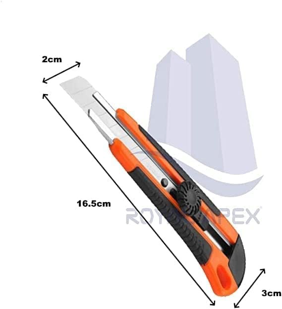 Biella Pack Of 1 Utility Knife, Retractable Box Cutter for Cartons, Cardboard and Boxes, 18mm Wider Razor Sharp Blade, Smooth Mechanism, Perfect for Office and Home use - Image 2