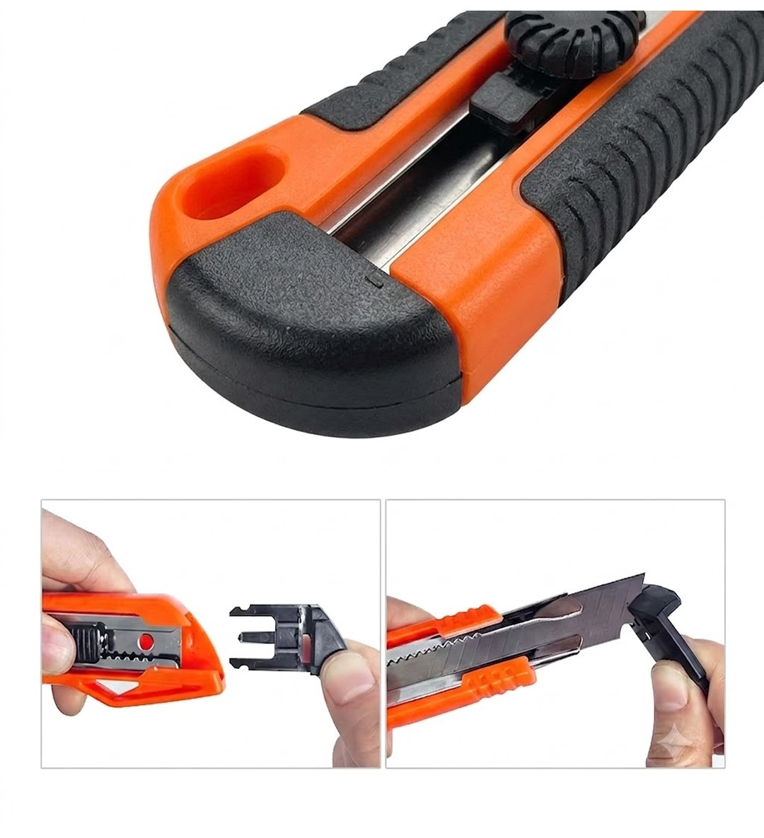 Biella Pack Of 1 Utility Knife, Retractable Box Cutter for Cartons, Cardboard and Boxes, 18mm Wider Razor Sharp Blade, Smooth Mechanism, Perfect for Office and Home use - Image 5