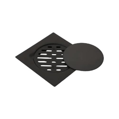 Beilla Modern Matt Black Stainless Steel Floor Drain – 150mm x 150mm | Quick Drainage with Hair Strainer for Bathroom, Kitchen, and Toilet