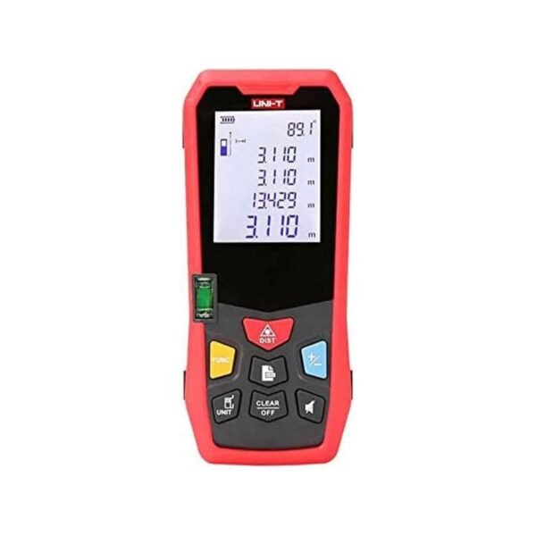 UNI-T High Precision Infrared Laser Distance Meter | 100 Digital Ruler With Physical and Electronics Leveler Professional Red Multiple functions LM100