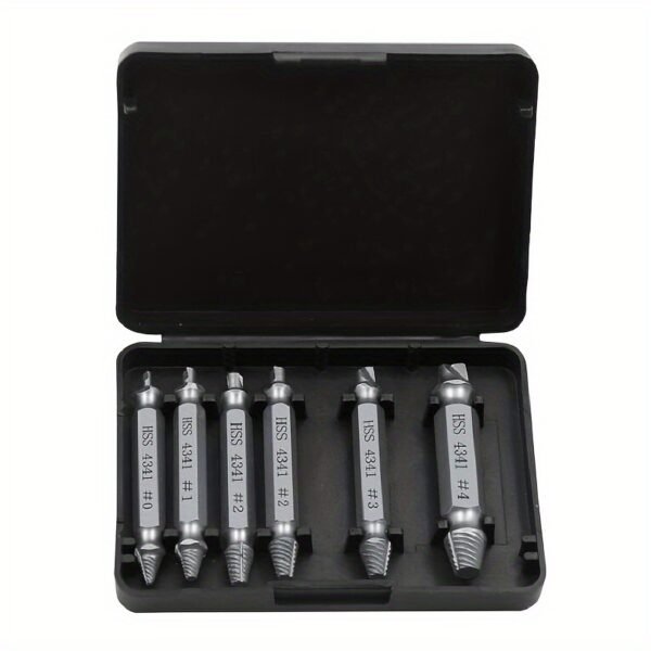 Paoker Complete Damaged Screw Extractor Bit  6pcs Set - Easy Screw Removal Tool with Portable Tool Box and Organizer - Image 5