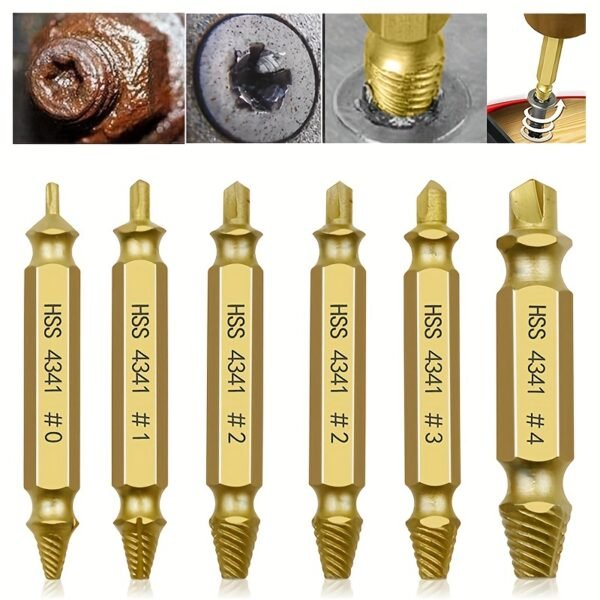 Paoker Complete Damaged Screw Extractor Bit  6pcs Set - Easy Screw Removal Tool with Portable Tool Box and Organizer - Image 2