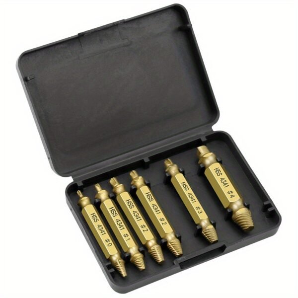 Paoker Complete Damaged Screw Extractor Bit  6pcs Set - Easy Screw Removal Tool with Portable Tool Box and Organizer - Image 3