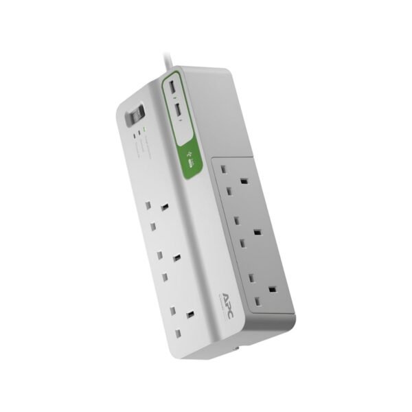 APC by Schneider Electric Essential SurgeArrest 6 outlets with 5V, 2.4A 2 port USB charger, 230V UK PM6U-UK