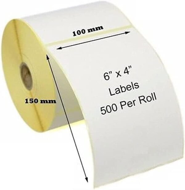 Melfi™ Direct Thermal Label 6x4 inch, Waterproof Adhesive thermal Label For Shipping Postage Sticker, Compatible for Amazon Seller Flex Zebra GX430t TLP2844-500Papers(Pack of 1) - Image 2