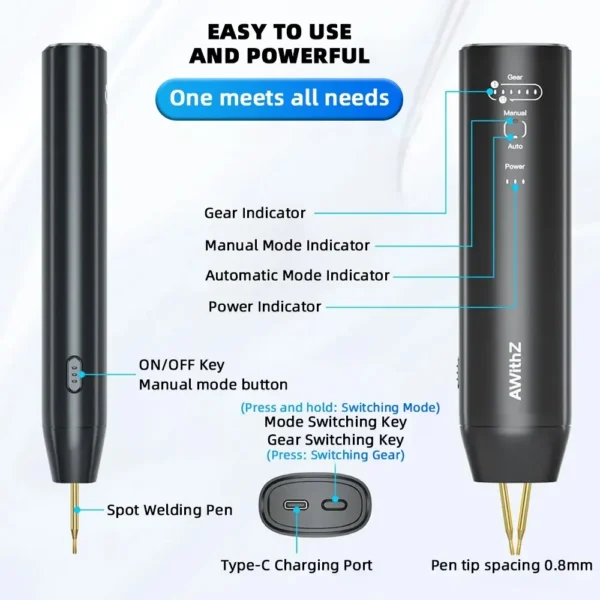 Portable Spot Welder DIY Handheld Spot Welding Machine 11 Gears Adjustable Energy Storage Spot Welding for 18650 Lithium Battery - Image 6