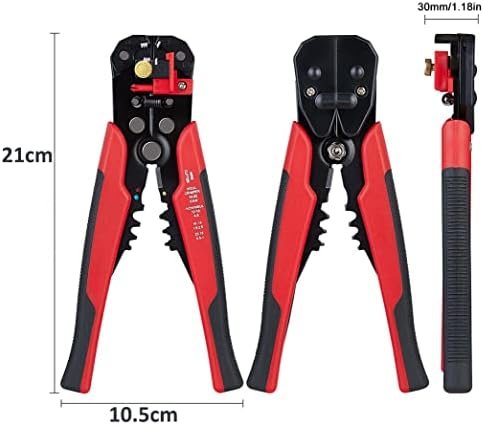 Poaker Wire Stripper Cutter, 5 in 1 Self-Adjusting Automatic Stripping Cutting Crimper Pliers Tool - Red - Image 7