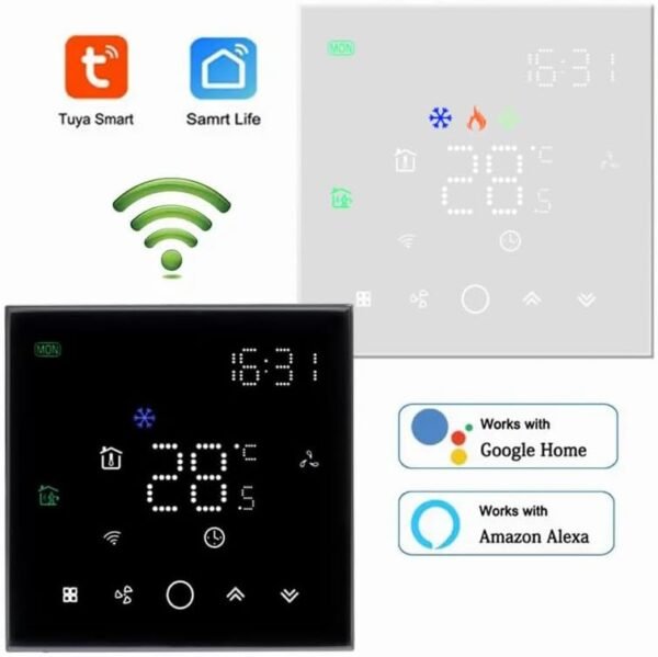 Melfi™ Wifi Programmable Room AC Smart Thermostat MATRIX | Energy Saving FCU Central Air Conditioner Touch Controller 95-240VAC with Alexa Echo Google Home IFTTT | 3 Speed Fan with Auto & Child Lock - Image 6