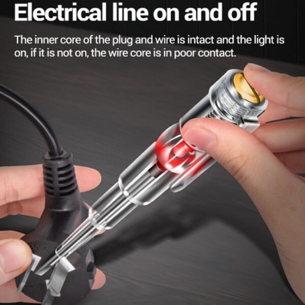 Melfi Electric Measuring pen, Intelligent Waterproof Voltage Tester Pen Power Voltage Detector Electricity Detector Test Pencil with High Brightness LED Light Electrical Indicator Tool with Screwdriver - Image 6