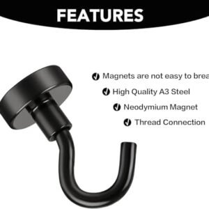 10 Pack Magnetic Hooks, 22lbs Strong Magnet with Hook for Fridge, Super Neodymium Extra Strength Industrial Hooks for Hanging, Magnetic Hanger for Toolbox, Cruise, Grill, Coat and Storage (Black) Buy Online at Best Price in UAE - Amazon.ae