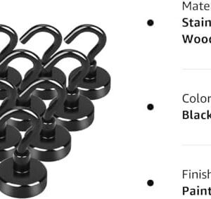 10 Pack Magnetic Hooks, 22lbs Strong Magnet with Hook for Fridge, Super Neodymium Extra Strength Industrial Hooks for Hanging, Magnetic Hanger for Toolbox, Cruise, Grill, Coat and Storage (Black) Buy Online at Best Price in UAE - Amazon.ae