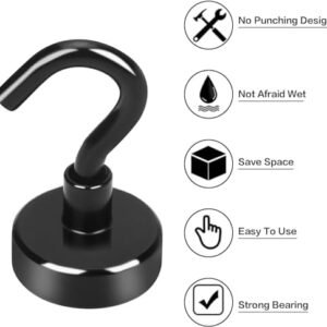 10 Pack Magnetic Hooks, 22lbs Strong Magnet with Hook for Fridge, Super Neodymium Extra Strength Industrial Hooks for Hanging, Magnetic Hanger for Toolbox, Cruise, Grill, Coat and Storage (Black) Buy Online at Best Price in UAE - Amazon.ae