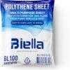 Biella Painters Polythene Sheet Plastic Drop Cloths Sheet, Waterproof Anti-dust Furniture Cover, Disposable Tarp for Painting,Couch Cover and Furniture Cover (1000G x 4m x 9m)
