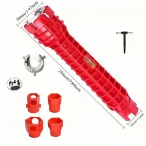 [Multifunctional Wrench] 8in 1 Multifunctional Sink Bathroom Wrench | Plumbing Installation Tool for Household Water Pipe Faucet Washing Basin Corner Valve Sink Repair Removal