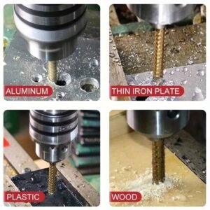 6pcs Titanium-Coated Step Drill Bit Set, High-Speed Reamer Sawtooth Cutter, Multi-Size Stepped Drill Bits 4-12/4-20/4-32mm and 3/6/8mm - Durable, Suitable for Metal Sheet, Tile, Glass, Versatile Woodworking and Metal Drilling - Precision Wood and Metal Core Drilling