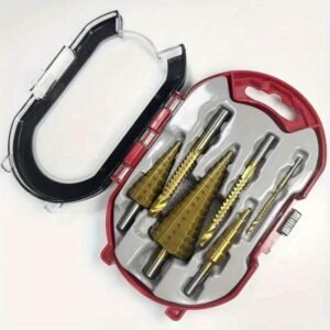 6pcs Titanium-Coated Step Drill Bit Set, High-Speed Reamer Sawtooth Cutter, Multi-Size Stepped Drill Bits 4-12/4-20/4-32mm and 3/6/8mm - Durable, Suitable for Metal Sheet, Tile, Glass, Versatile Woodworking and Metal Drilling - Precision Wood and Metal Core Drilling