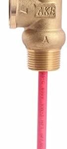 Biella Water Heater Temperature and Pressure Relief Valve, 99C - 145 psi 10Bar, Thickened Brass Safety Relief Valve for Hot Water Heaters and Tanks, with Extended Epoxy-Coated Probe, 3/4" BSPT Thread