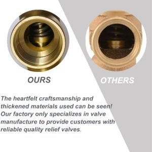 Biella Water Heater Temperature and Pressure Relief Valve, 99C - 150 psi, Thickened Brass Safety Relief Valve for Hot Water Heaters and Tanks, with Extended Epoxy-Coated Probe, 1/2" BSPT Thread
