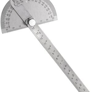 Stainless Steel Protractor 180 Degrees Angle Ruler Finder 140mm Metric Durable Metal Adjustable General Measuring Tool