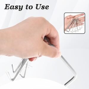 Paoker 8 Pcs Allen Wrenches Sets, CR-Vanadium Portable 1.5mm-6mm Allen Wrench 8 in 1 Metric L Shape Hex Key Sets Hex Head Socket Screw for Basic Home Repair and General Applications