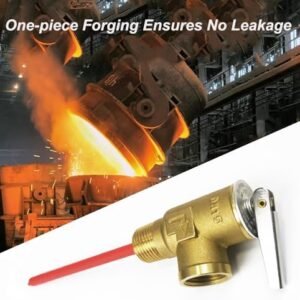 Biella Water Heater Temperature and Pressure Relief Valve, 99C - 150 psi, Thickened Brass Safety Relief Valve for Hot Water Heaters and Tanks, with Extended Epoxy-Coated Probe, 1/2" BSPT Thread