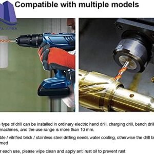 Royal Apex 10Pcs Ceramic Tile Drill Bit Set for Tile Brick Glass Plastic and Wood Concrete Drill Bit - 6mm