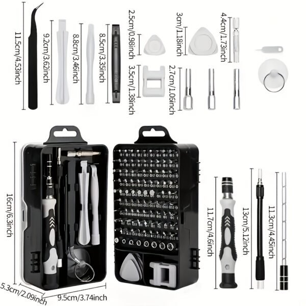 115-in-1 Upgraded Screwdriver Set, High Hardness Multifunctional Removal Tool Kit with Specialty Drill Bits, Mobile Phone Kit/Car Precision Screwdriver Repair Tool Kit, Multifunctional Electronic Screwdriver Set, Watch Mobile Phone Removal Repair Screwdriver Tool Kit, Suitable for Halloween and Christmas Gifts for Parents, Thanksgiving! - Image 2