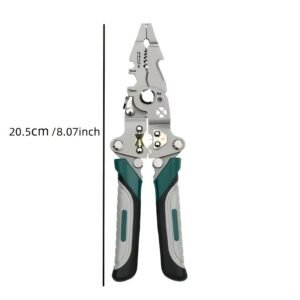 18-in-1 Electrician's Multifunctional Folding Tool with Wire Strippers, Hook Knife, Screwdriver, and Wrench - Compact Design in Gray/Green, Ideal for DIY, Home, and Construction Projects, Versatile Electrician's Tool | Multifunctional Gadget | Robust Tool Material, Electrician Tools