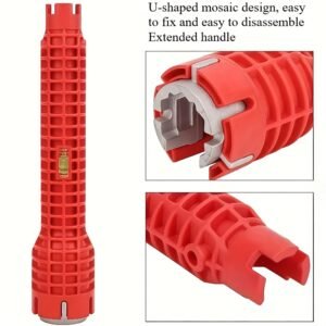 [Multifunctional Wrench] 8in 1 Multifunctional Sink Bathroom Wrench | Plumbing Installation Tool for Household Water Pipe Faucet Washing Basin Corner Valve Sink Repair Removal