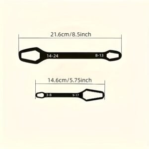 [Adjustable Wrench] Adjustable Wrench | Self-Tightening Dual-Head Design, 3-24 Mm Opening Size | Suitable for Automotive and Household Portable Manual Tools