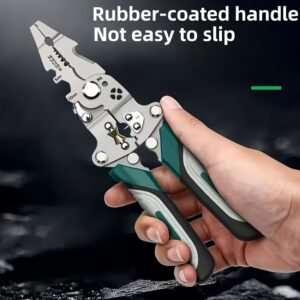18-in-1 Electrician's Multifunctional Folding Tool with Wire Strippers, Hook Knife, Screwdriver, and Wrench - Compact Design in Gray/Green, Ideal for DIY, Home, and Construction Projects, Versatile Electrician's Tool | Multifunctional Gadget | Robust Tool Material, Electrician Tools