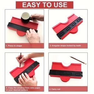 [Precise Contour Gauge] Precise Curved Contour Gauge Profile Tool | Form-Fitting Gauge Measurement Ruler Arc Finder for Woodworking, Irregular Shape Measuring Ruler